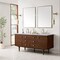 James Martin Vanities Amberly 72in Double Vanity, Mid-Century Walnut w/ 3 CM Carrara Marble Top 670-V72-WLT-3CAR - alternate 4